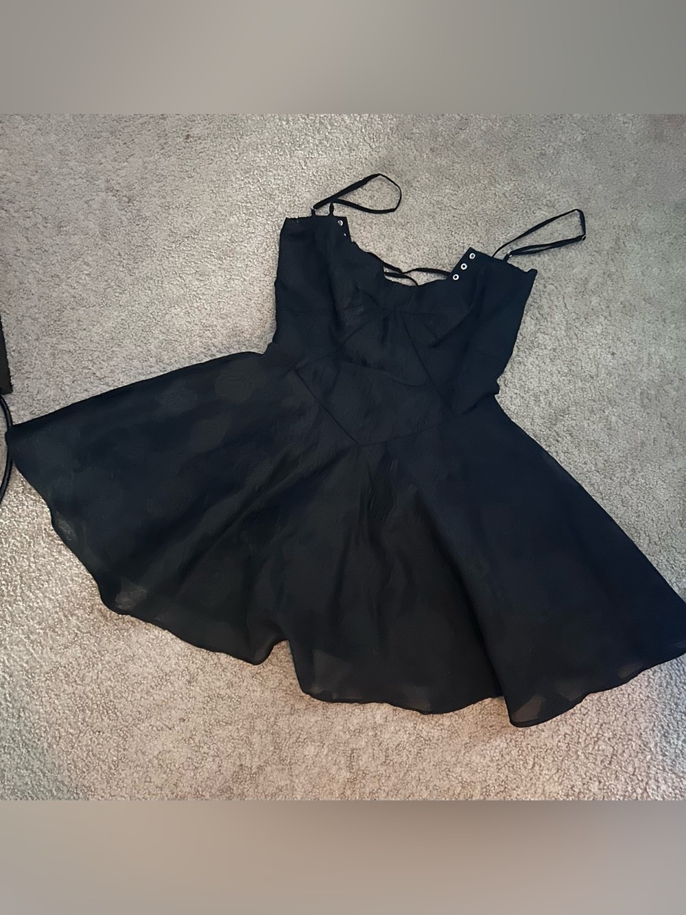 House of CB Black Serenita Cocktail Mini Spaghetti Strap Dress Size M